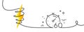 Timer 60 minutes line icon. Stopwatch time sign. Continuous line with curl. Vector Royalty Free Stock Photo