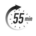 55 timer minutes symbol black style