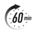 60 timer minutes symbol black style with arrow