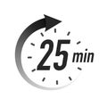 25 timer minutes symbol black style