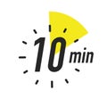 Timer 10 minutes symbol color style isolated on background Royalty Free Stock Photo