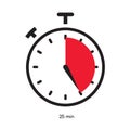 Timer 25 minutes symbol color style Royalty Free Stock Photo