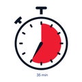 Timer 35 minutes symbol color style Royalty Free Stock Photo