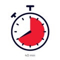 Timer 40 minutes symbol color style Royalty Free Stock Photo