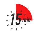15 timer minutes symbol color style Royalty Free Stock Photo