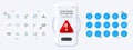 Timer, Reject and Artificial colors line icons. For web app, printing. Phone mockup with 3d danger icon. Vector