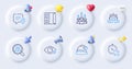 Timer, Salary employees and Business meeting line icons. For web app, printing. Vector