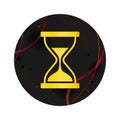 Timer sand hourglass icon elegant black round button