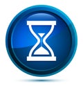 Timer sand hourglass icon elegant blue round button illustration