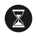 Timer sand hourglass icon flat black round button vector illustration Royalty Free Stock Photo