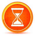 Timer sand hourglass icon natural orange round button Royalty Free Stock Photo