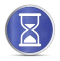 Timer sand hourglass icon prime blue round button vector illustration design silver frame push button Royalty Free Stock Photo