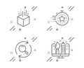Timer, Search and Augmented reality icons set. Creative design sign. Vector