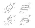 Timer, Share and Methodology icons set. Refresh mail sign. Location pointer, Link, Development process. Vector Royalty Free Stock Photo