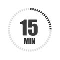 Timer sign 15 min. Vector