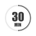 Timer sign 30 min. Vector