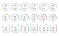 Timer, Signing document and New products icons set. Augmented reality, Hot loan and Graph phone signs. Vector