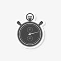 Timer sticker, Stop watch icon, sticker, simple vector icon Royalty Free Stock Photo
