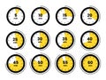Timer, stopwatch icon set