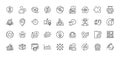 Timer, Teamwork chart and Loan percent line icons pack. For web app. Line icons. Vector