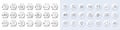 Timer, Teamwork and Report line icons. For web app, printing. Line icons. Vector