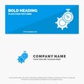 Timer, Time, Gear, Setting, Watch SOlid Icon Website Banner and Business Logo Template