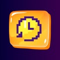 Timer update glossy ui button with pixelated color icon Royalty Free Stock Photo