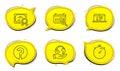 Timer, Web lectures and Question mark icons set. Medical calendar sign. Vector