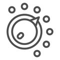 Timer wheel button line icon, laundry service concept. Vector graphics. Washing mode selection, washer button sign on