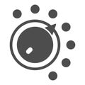 Timer wheel button solid icon, laundry service concept. Vector graphics. Washing mode selection, washer button sign on