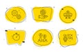 Timer, Work and Sharing economy icons set. Safe planet, Ab testing and Quick tips signs. Vector Royalty Free Stock Photo