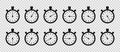 Timers icon on transparent background. Isolated vector elements. Stopwatch symbol. Vector countdown circle clock counter timer.