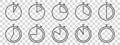 Timers icon on transparent background. Isolated vector elements. Stopwatch symbol