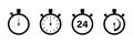 Timers icon on white background. Isolated vector set of elements time or timer. Stopwatch symbol. Vector countdown circle clock Royalty Free Stock Photo