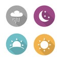 Times of day flat design icons set Royalty Free Stock Photo