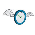 Times flies in the shape of a clock with wings