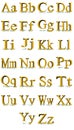 Times New Roman gold alphabet