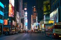 Times Square in the evening taken from 7th avenue Royalty Free Stock Photo