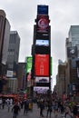 Times Square, featured with Broadway Theaters and animated LED signs, in Manhattan Royalty Free Stock Photo