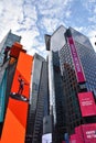 Times Square, featured with Broadway Theaters and animated LED signs, in Manhattan Royalty Free Stock Photo