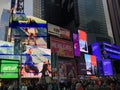 Times Square, featured with Broadway Theaters and animated LED signs, in Manhattan Royalty Free Stock Photo