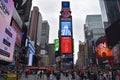 Times Square, featured with Broadway Theaters and animated LED signs, in Manhattan Royalty Free Stock Photo