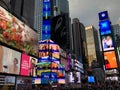 Times Square, featured with Broadway Theaters and animated LED signs, in Manhattan