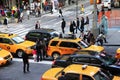 Times Square, featured with Broadway Theaters and huge number of LED signs, is a symbol of New York City Royalty Free Stock Photo