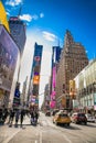 Times Square, featured with Broadway Theaters and LED signs, is a symbol of New York City, Manhattan. New York City Royalty Free Stock Photo