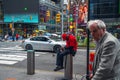 Times Square is an Iconic Street of New York City. Street View, Neon Art, Billboards, Traffic, Street Artists and Tourists. New