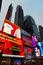 Times Square, illuminated advertising against the backdrop of skyscrapers in Manhattan in New York