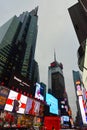 Times Square, illuminated advertising against the backdrop of skyscrapers in Manhattan in New York