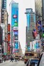 Times Square in Manhattan New York City. The Most Popular Square in the World. Full of Ãâillboards, LED Screens and Signs.