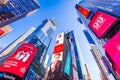 Times Square, Manhattan. Busy tourist intersection with Broadway, iconic street symbol of New York City, United States of America Royalty Free Stock Photo